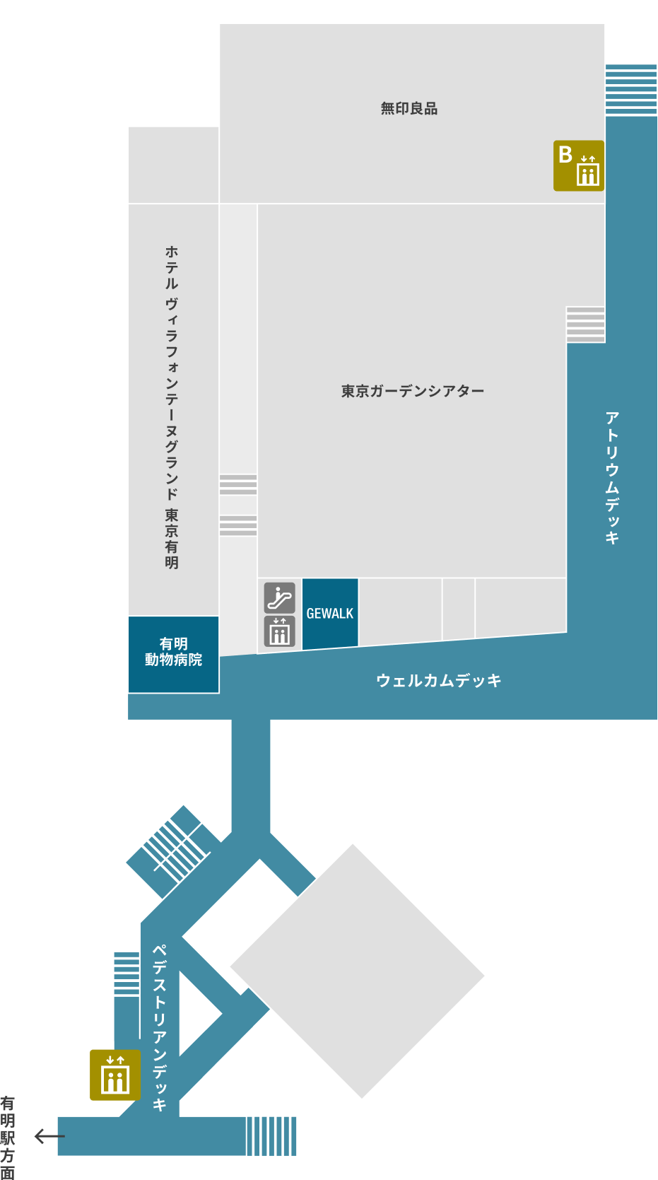 2階のペット同伴可能エリアマップ